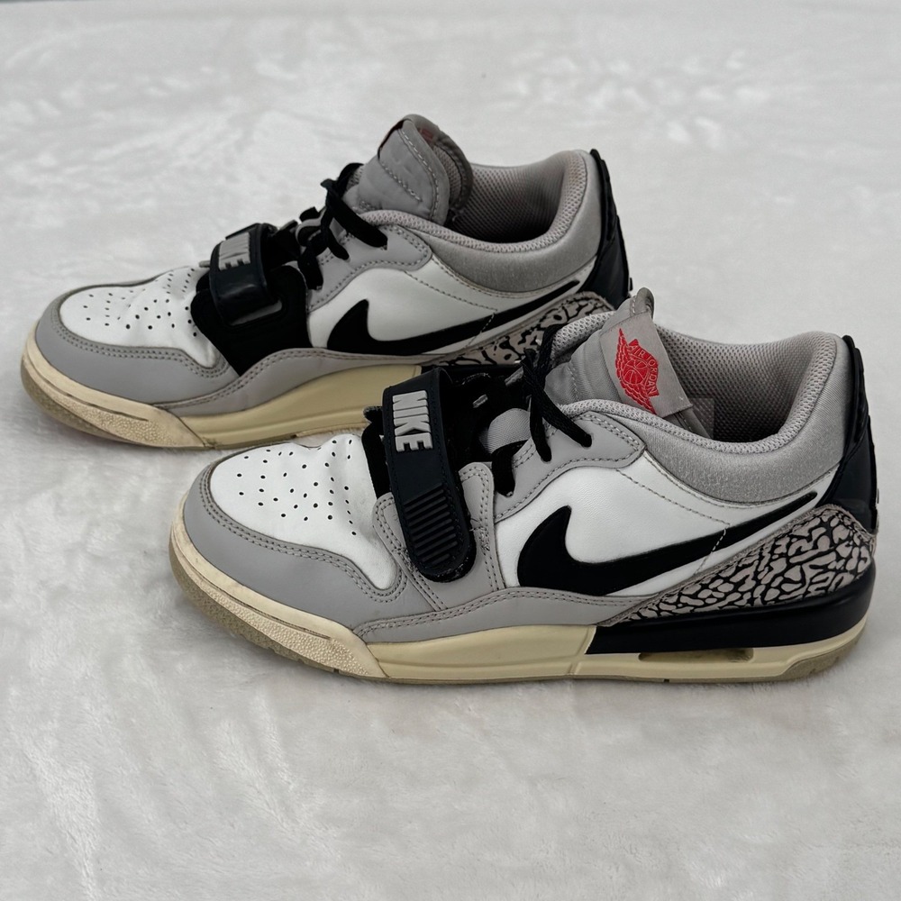 Nike Air Jordan Legacy 312 Low Sneakers Size 5Y Grey White Black Elephant Print